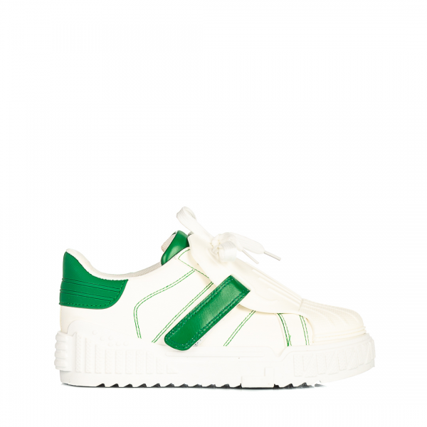 Дамски спортни обувки Lumera бели със зелено, 2 - Kalapod.bg